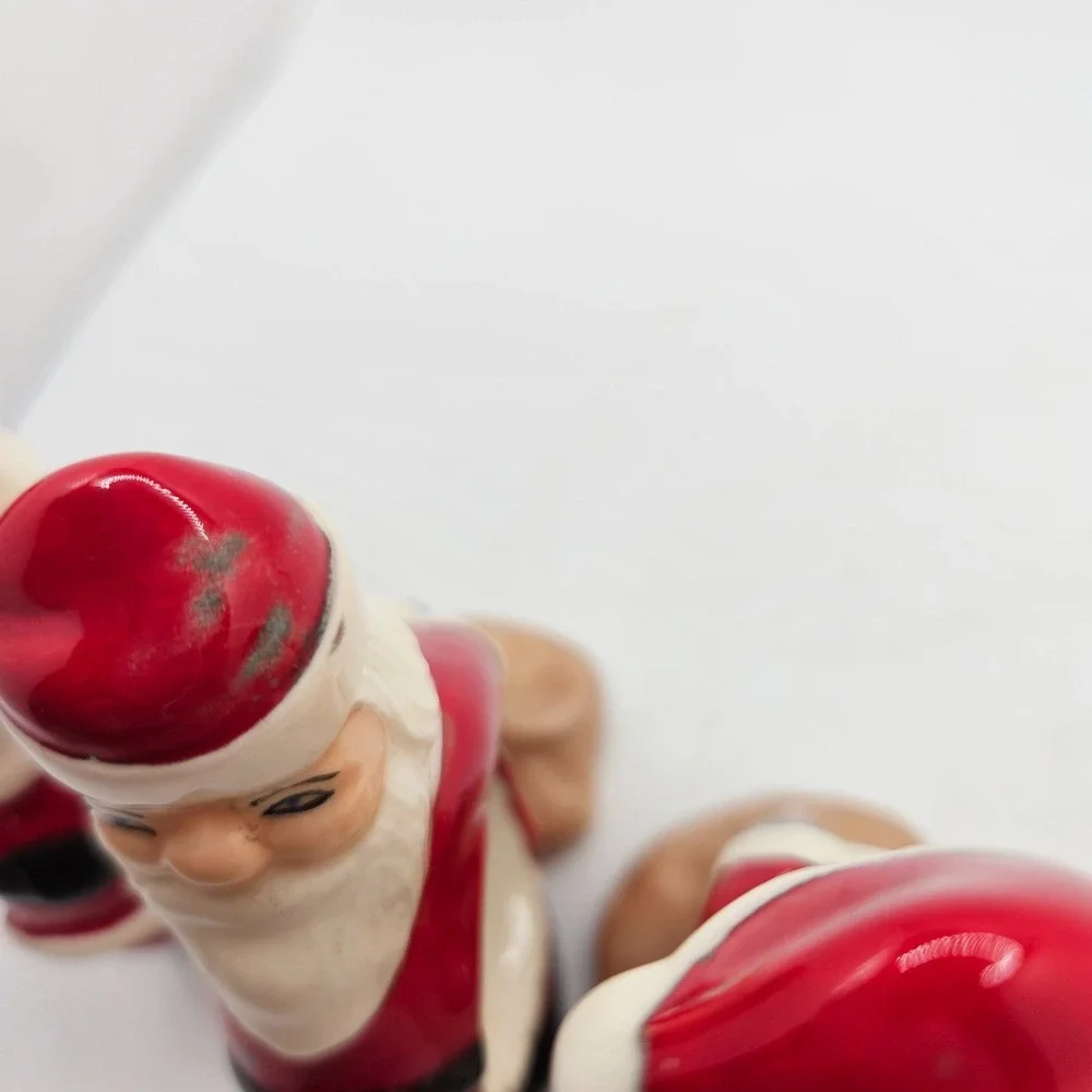 Vintage Santa Claus Ceramic Napkin Rings Set of 5 Christmas Holiday‎ Table Decor